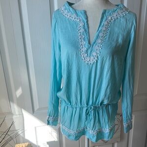 Lilly Pulitzer Light Blue Tunic with White Trim